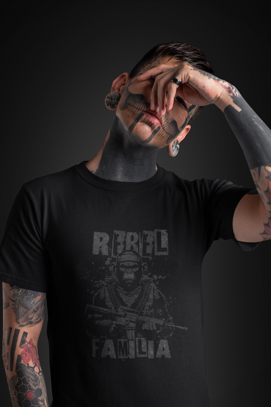 "REBEL FAMILIA" Gorilla Graphic T-Shirt | Urban Jungle Militant Streetwear