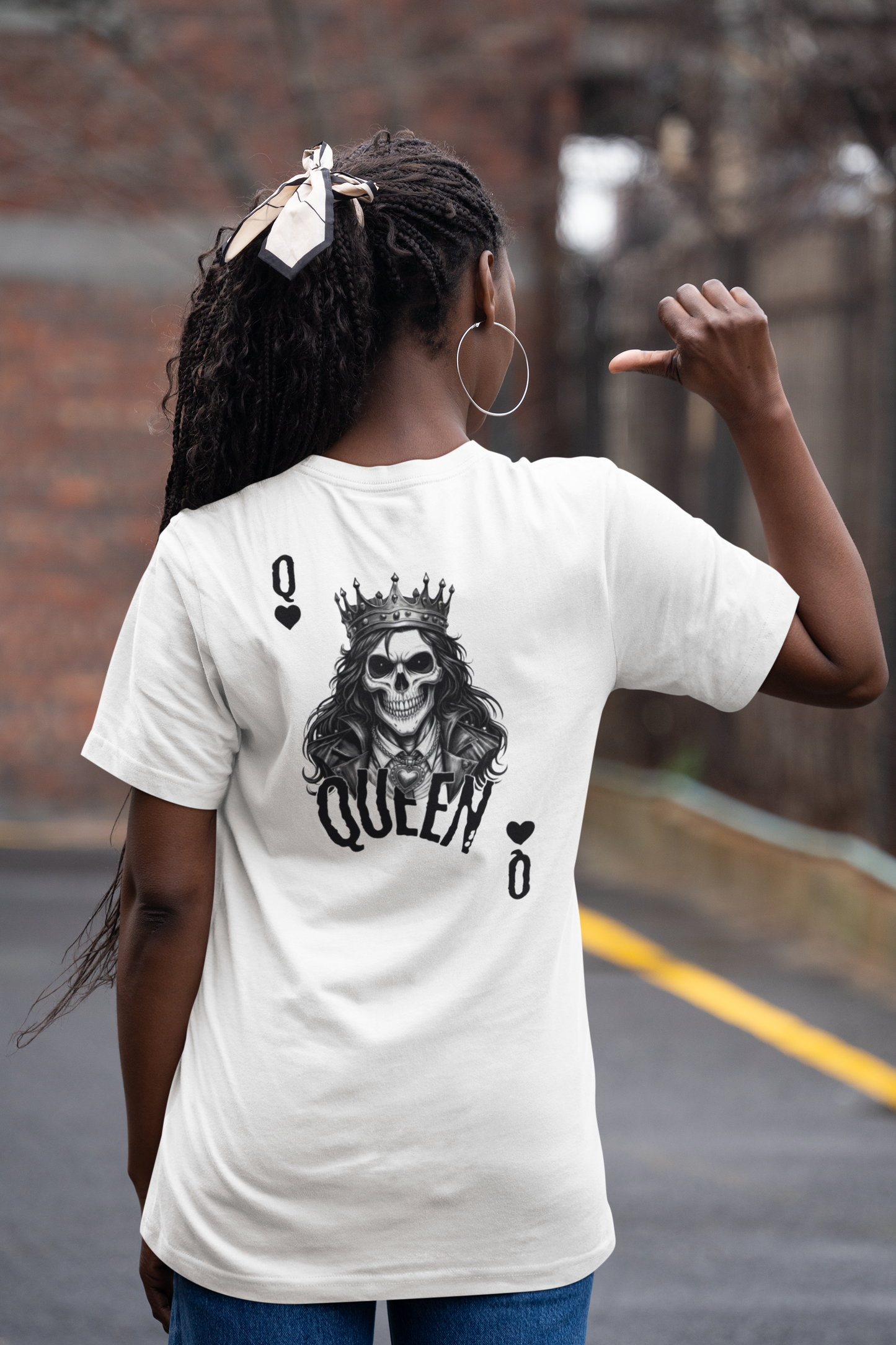 RKNT Sovereign of Souls – Queen of Hearts Gothic Playing Card Graphic Tee