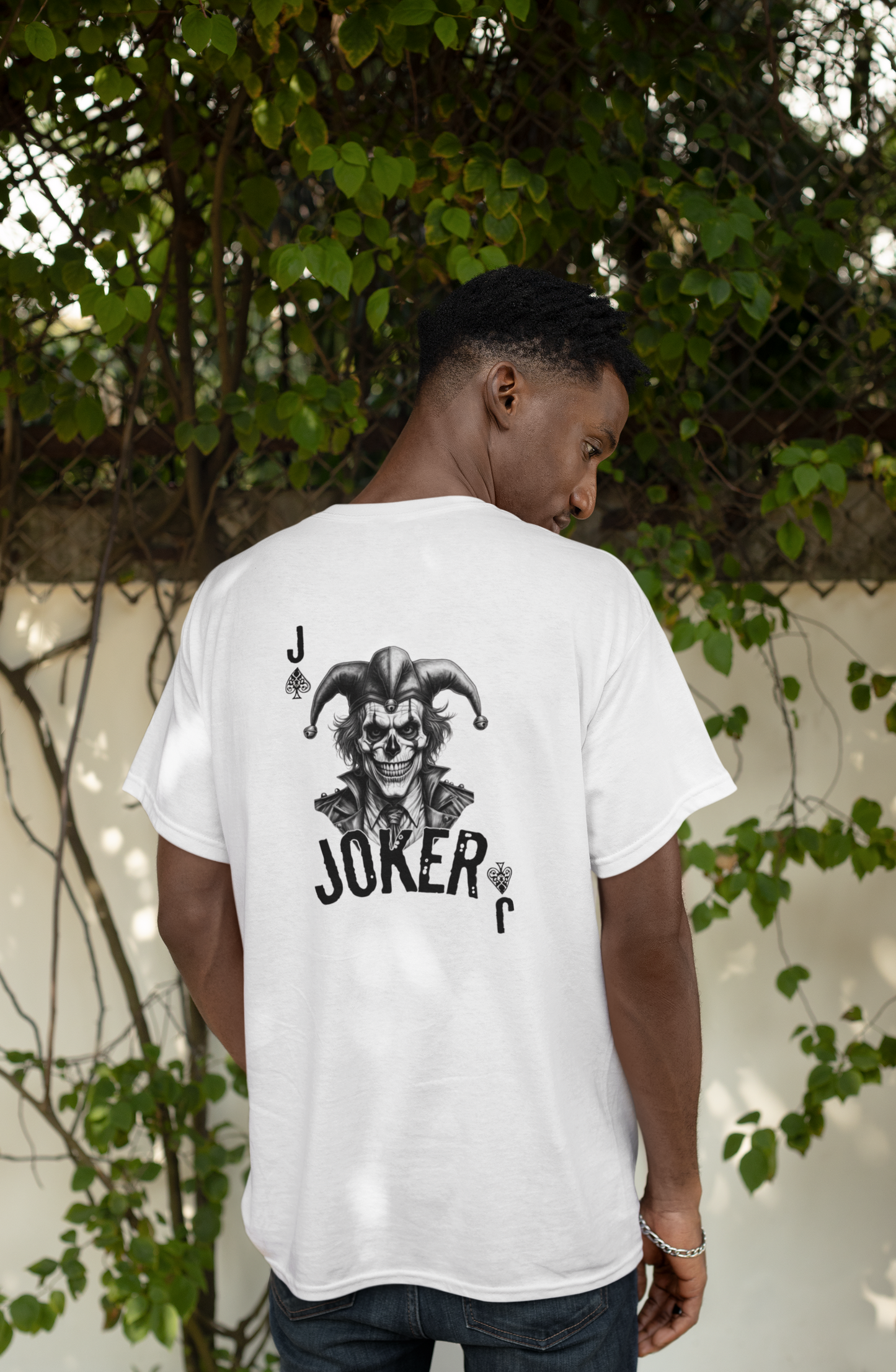 RKNT The Grinning Jester – Gothic Playing Card Graphic Streetwear Tee