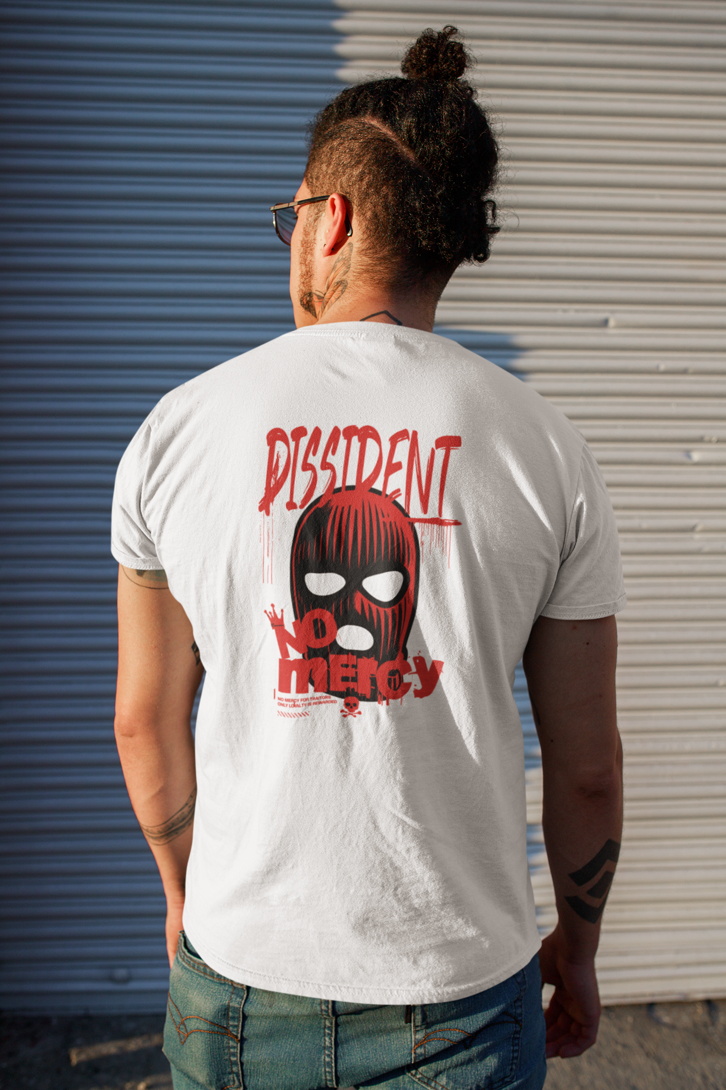 RKNT Dissident "No Mercy" Balaclava Graphic T-Shirt