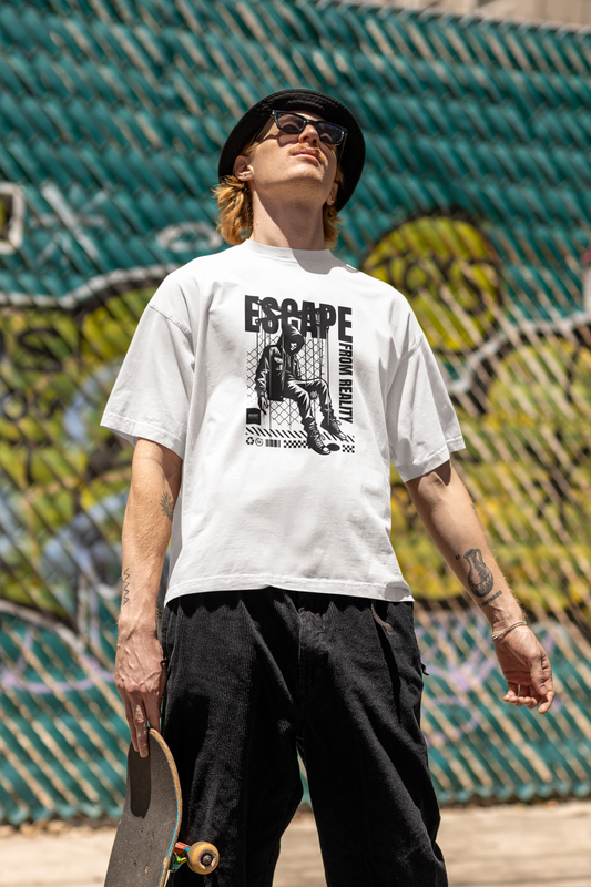 "ESCAPE FROM REALITY" Streetwear Graphic T-Shirt | Edgy Urban Design