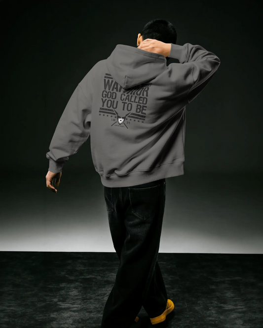 Warrior God Called You To Be Graphic Hoodie – Charcoal Heavyweight Streetwear Pullover