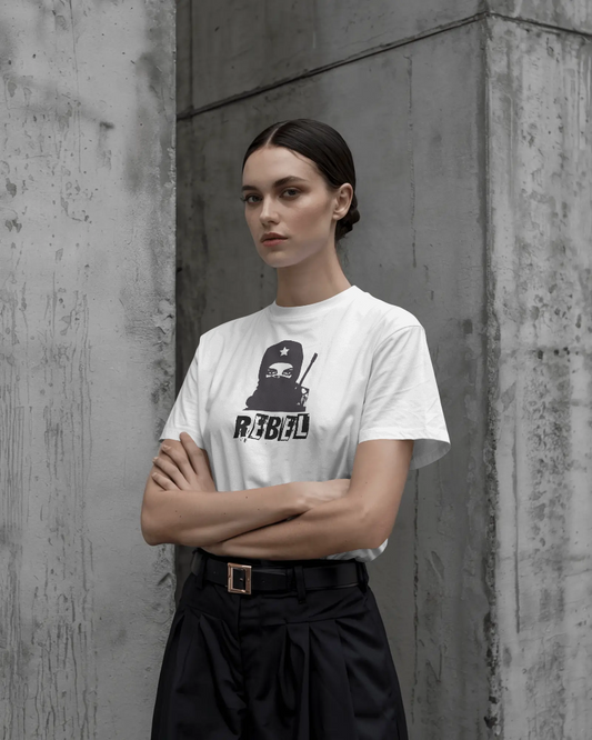 Rebel Star Graphic T-Shirt – White Urban Guerrilla Streetwear Tee