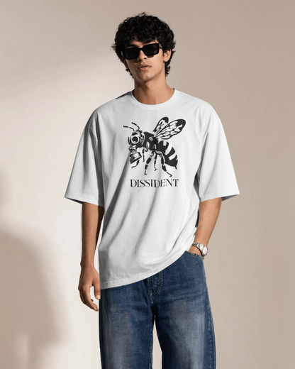 DISSIDENT Gas Mask Wasp Graphic Oversized Streetwear T-Shirt