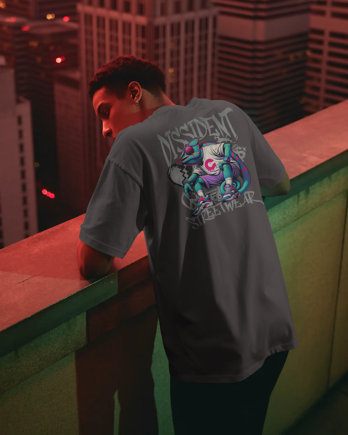 Dissident Streetwear Chameleon – Urban Lizard Hip-Hop Tee